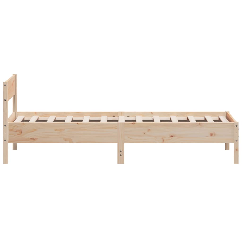 Bed Frame without Mattress 75x190 cm Small Single Solid Wood Pine