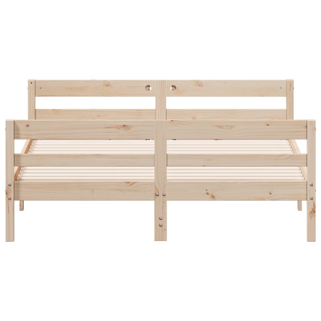 Bed Frame without Mattress 140x200 cm Solid Wood Pine
