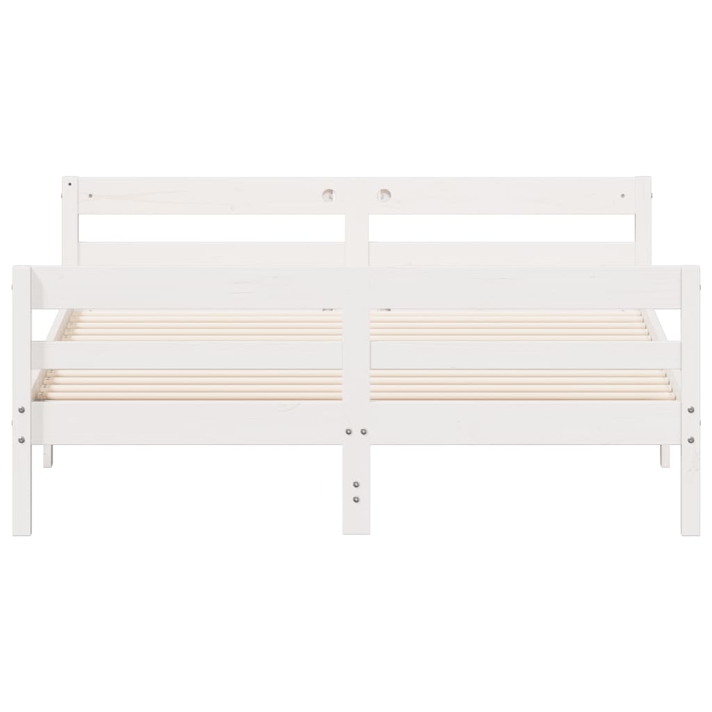 Bed Frame without Mattress White 140x200 cm Solid Wood Pine