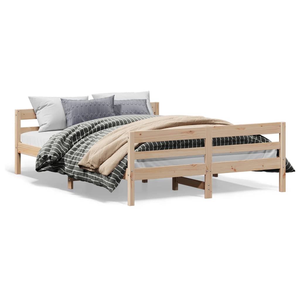Bed Frame without Mattress 120x200 cm Solid Wood Pine