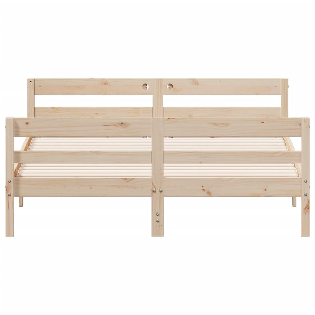 Bed Frame without Mattress 120x200 cm Solid Wood Pine