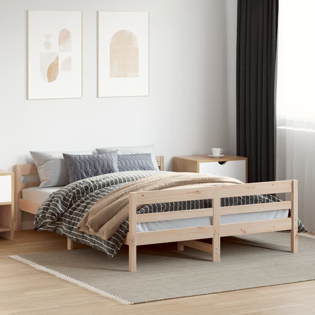 Bed Frame without Mattress 120x200 cm Solid Wood Pine