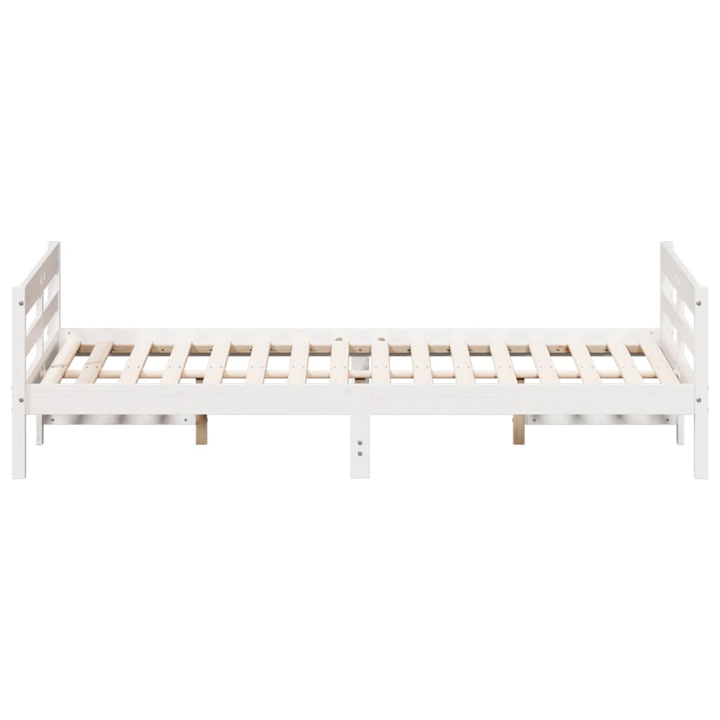 Bed Frame without Mattress White 120x200 cm Solid Wood Pine