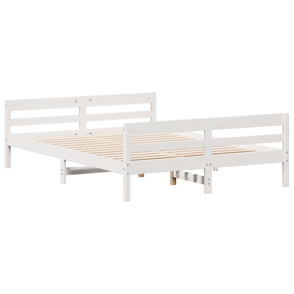 Bed Frame without Mattress White 120x200 cm Solid Wood Pine