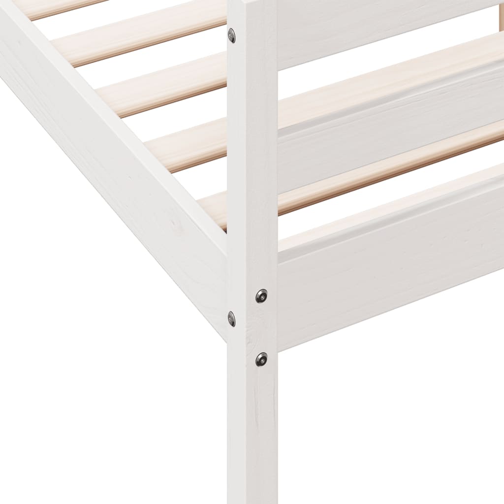 Bed Frame without Mattress White 120x200 cm Solid Wood Pine