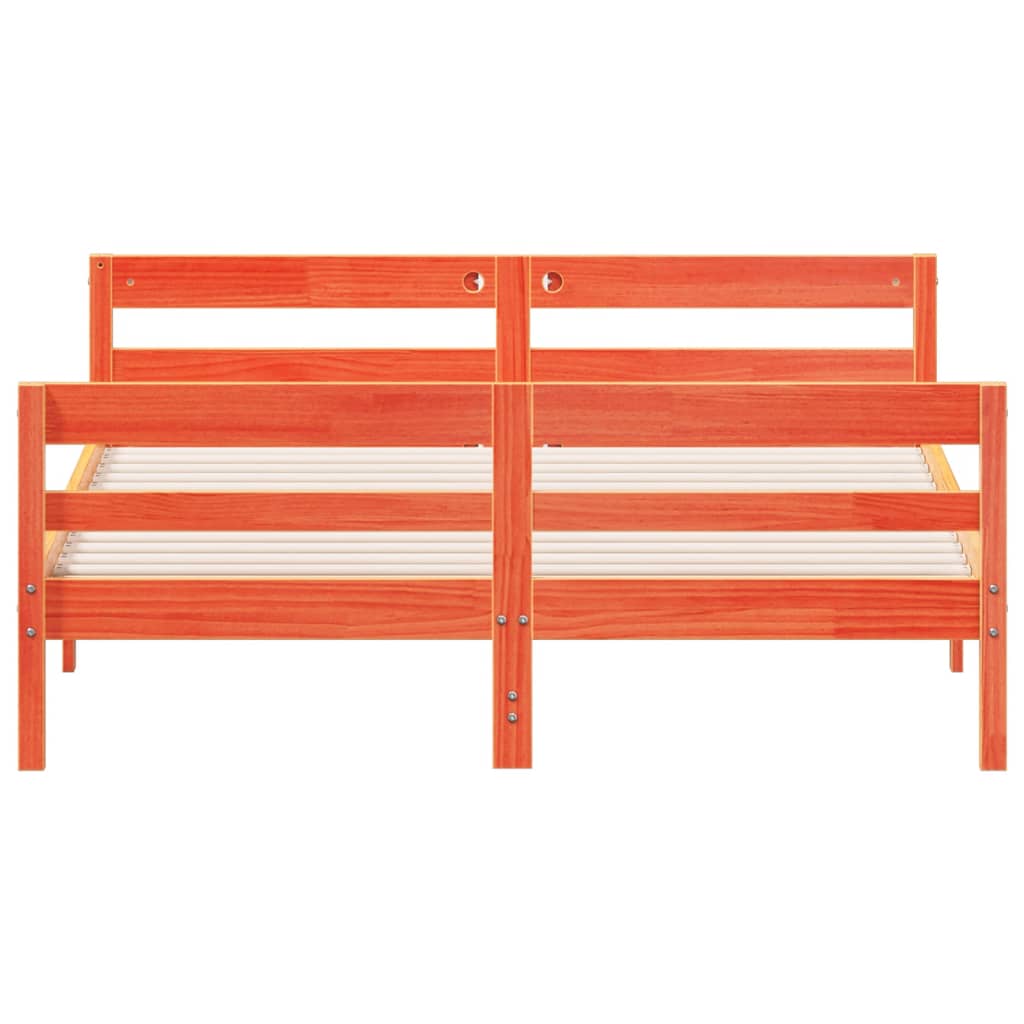 Bed Frame without Mattress Wax Brown 120x200 cm Solid Wood Pine