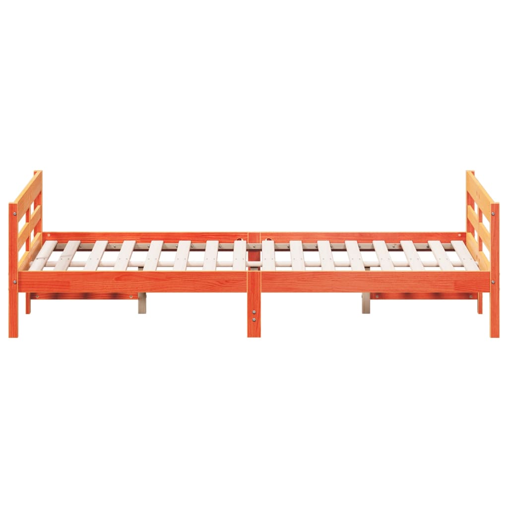 Bed Frame without Mattress Wax Brown 120x200 cm Solid Wood Pine