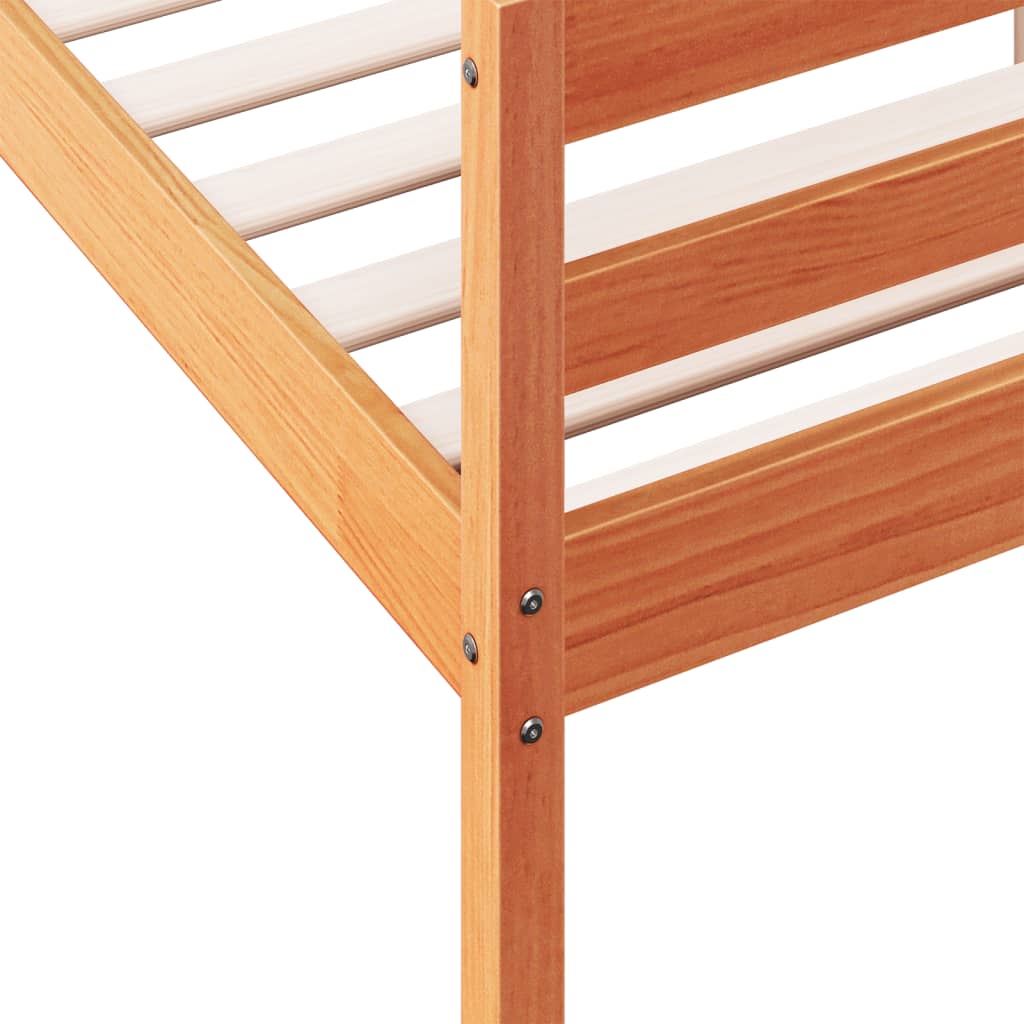 Bed Frame without Mattress Wax Brown 120x200 cm Solid Wood Pine