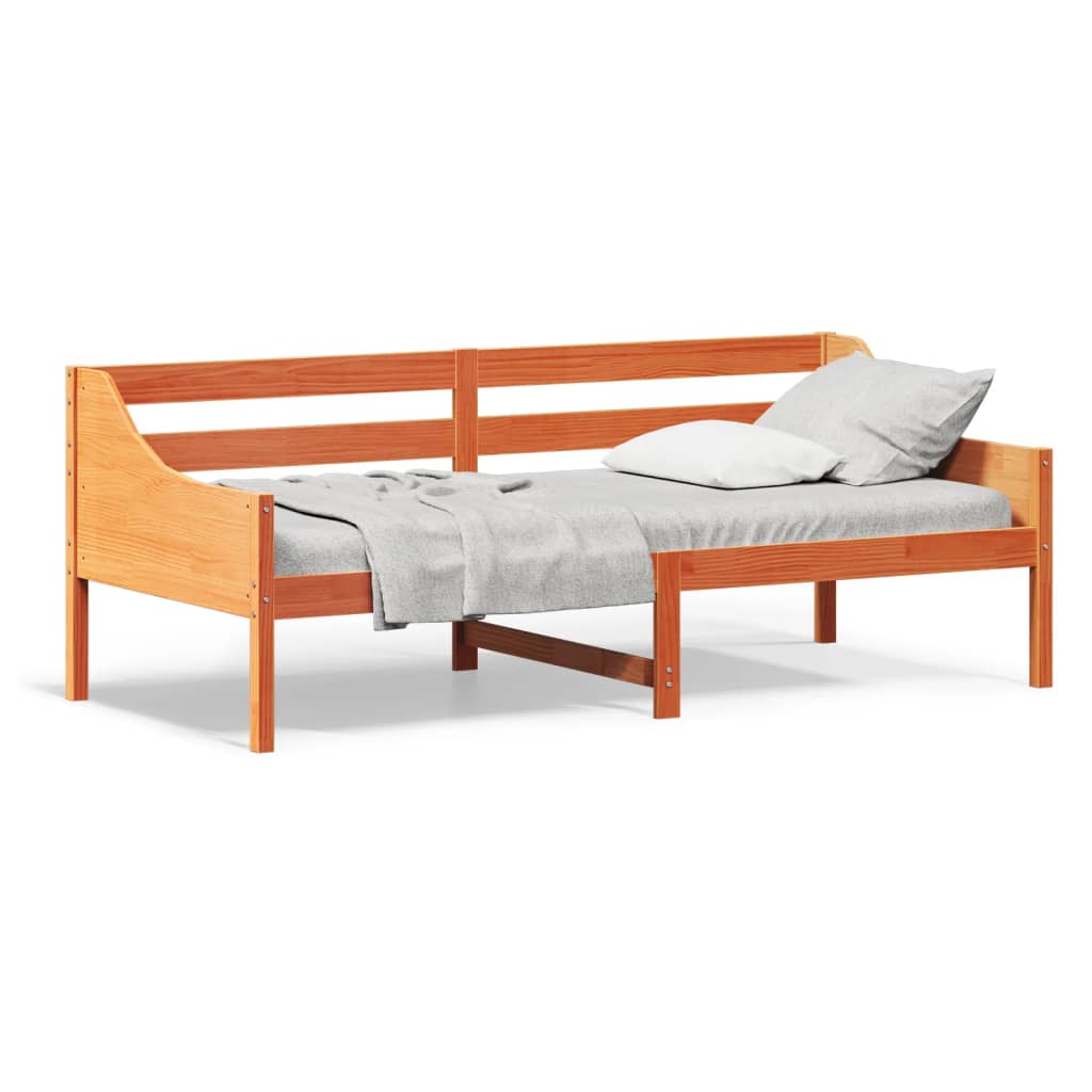 Day Bed without Mattress Wax Brown 90x200 cm Solid Wood Pine