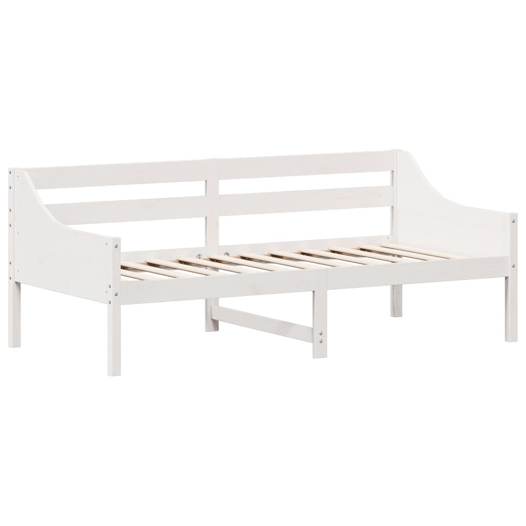 Day Bed without Mattress White 90x190 cm Single Solid Wood Pine