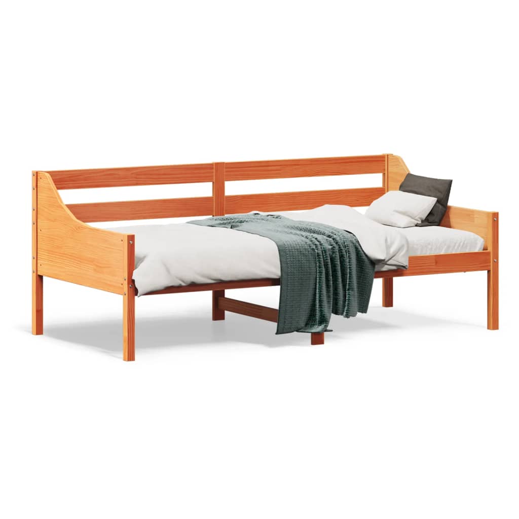 Day Bed without Mattress Wax Brown 90x190 cm Single Solid Wood Pine