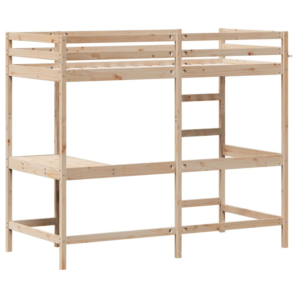 Loft Bed without Mattress 90x200 cm Solid Wood Pine