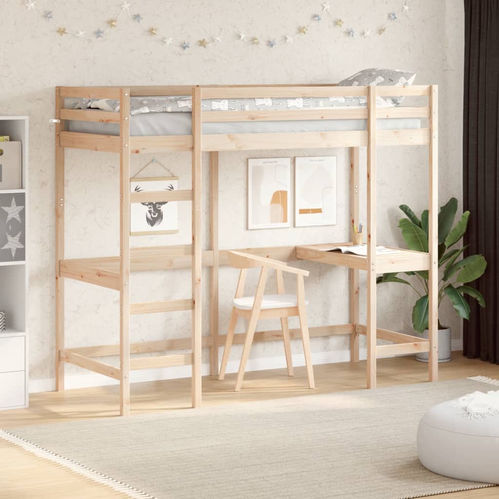Loft Bed without Mattress 80x200 cm Solid Wood Pine