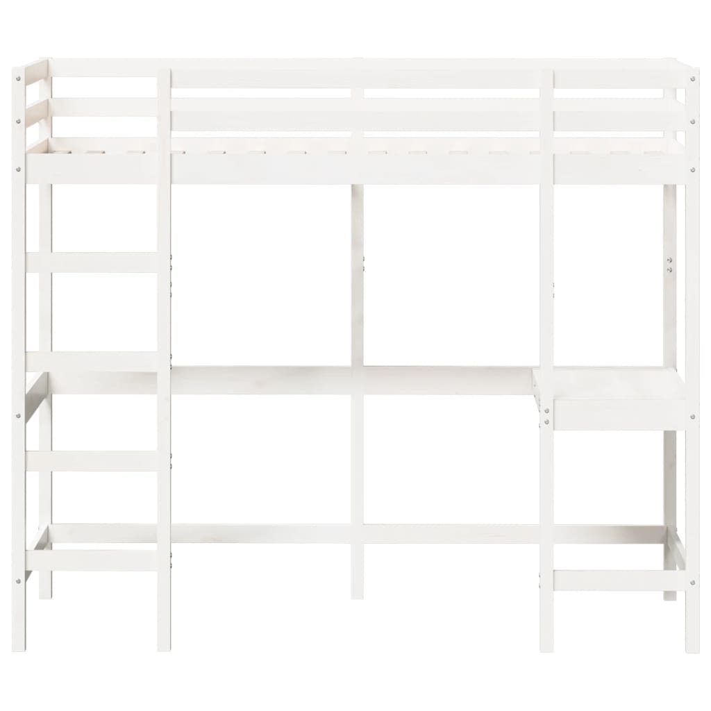 Loft Bed without Mattress White 80x200 cm Solid Wood Pine