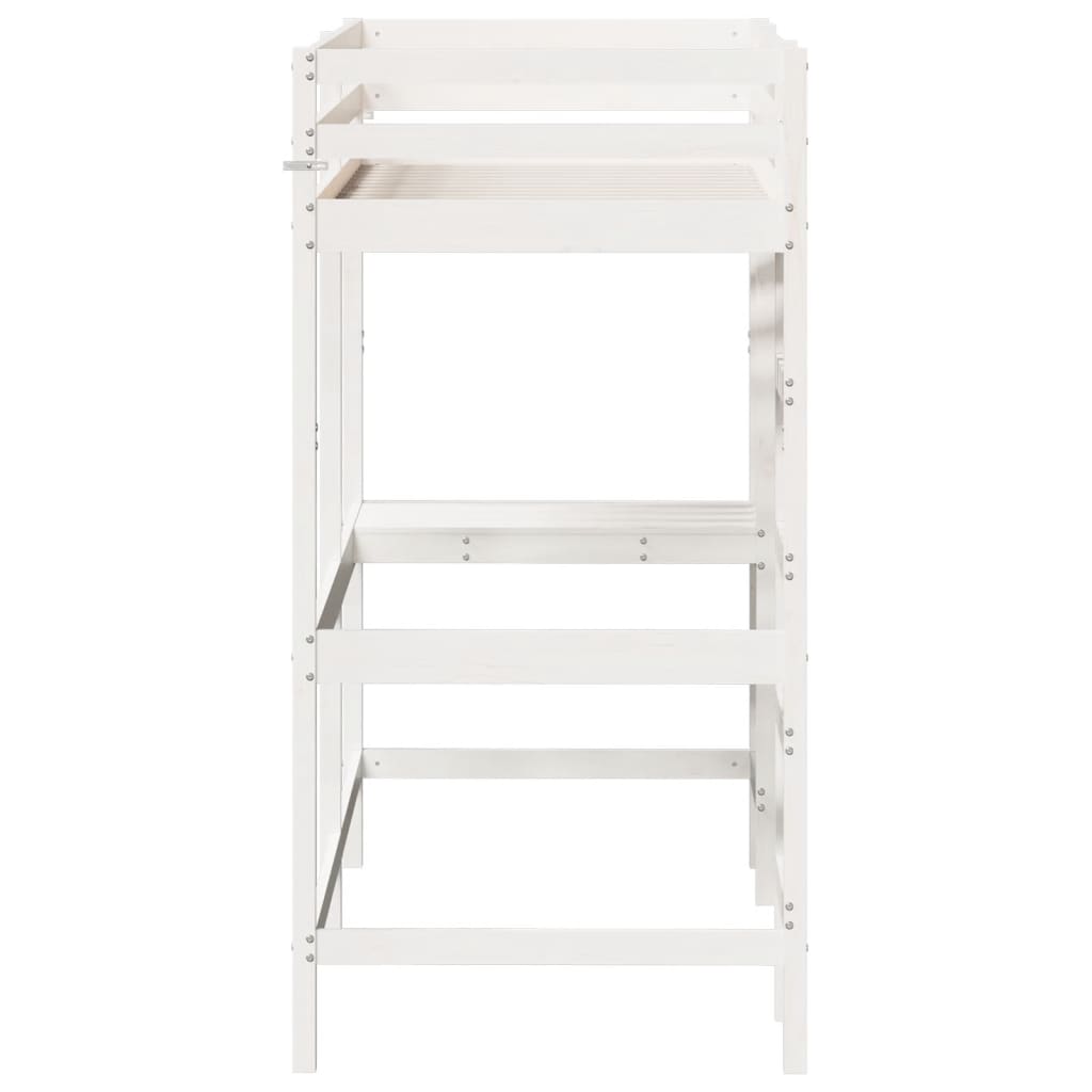 Loft Bed without Mattress White 80x200 cm Solid Wood Pine