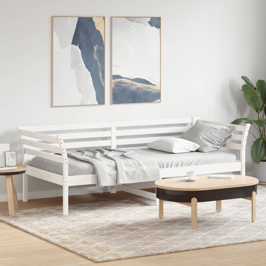 Day Bed without Mattress White 90x200 cm Solid Wood Pine