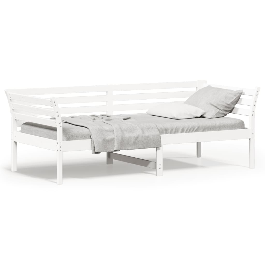 Day Bed without Mattress White 100x200 cm Solid Wood Pine