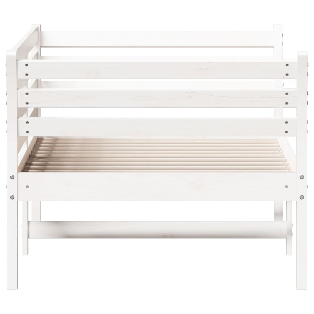 Day Bed without Mattress White 100x200 cm Solid Wood Pine