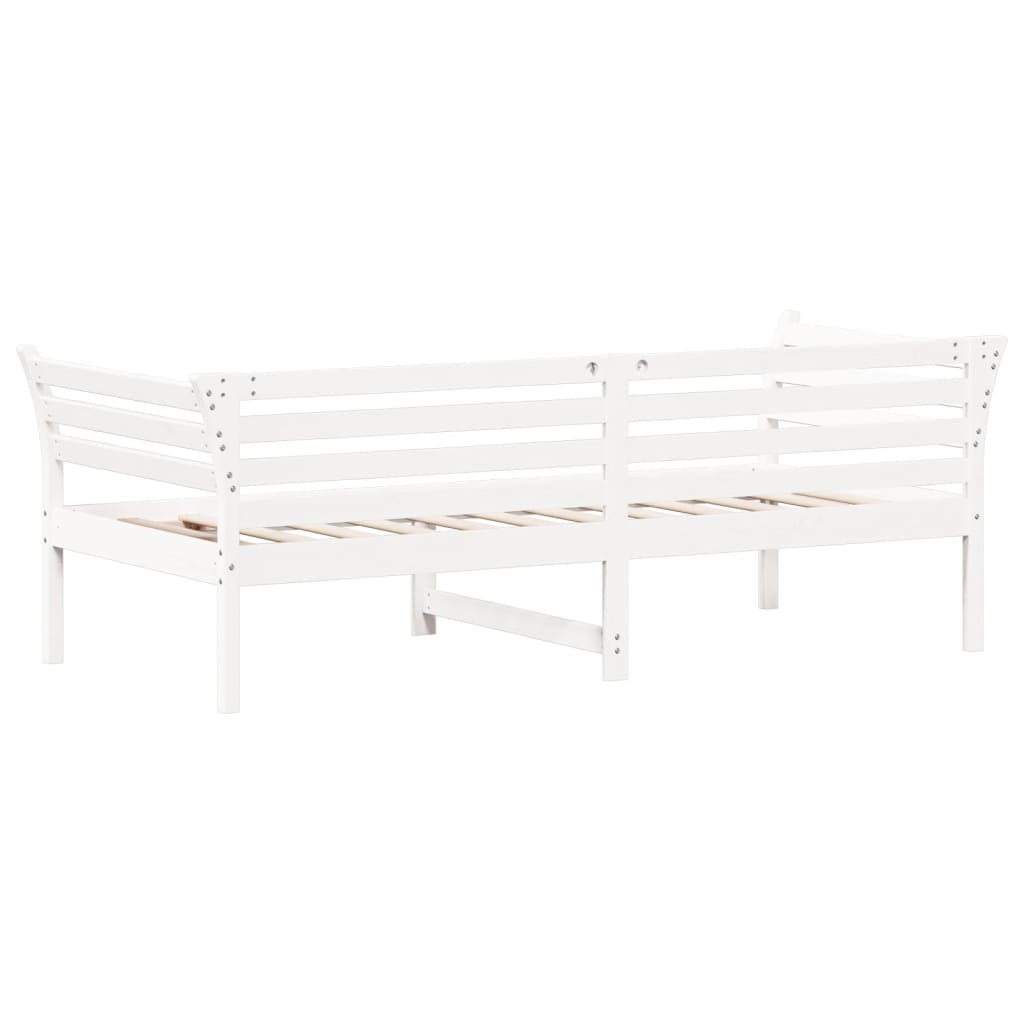 Day Bed without Mattress White 100x200 cm Solid Wood Pine