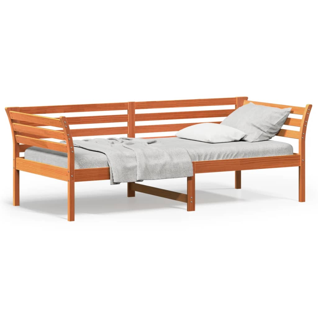 Day Bed without Mattress Wax Brown 100x200 cm Solid Wood Pine