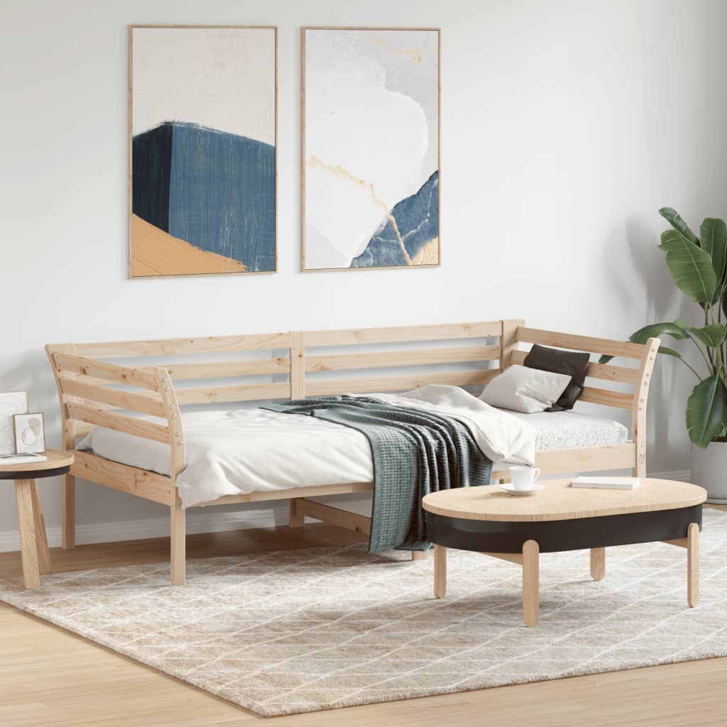Day Bed without Mattress 75x190 cm Small Single Solid Wood Pine