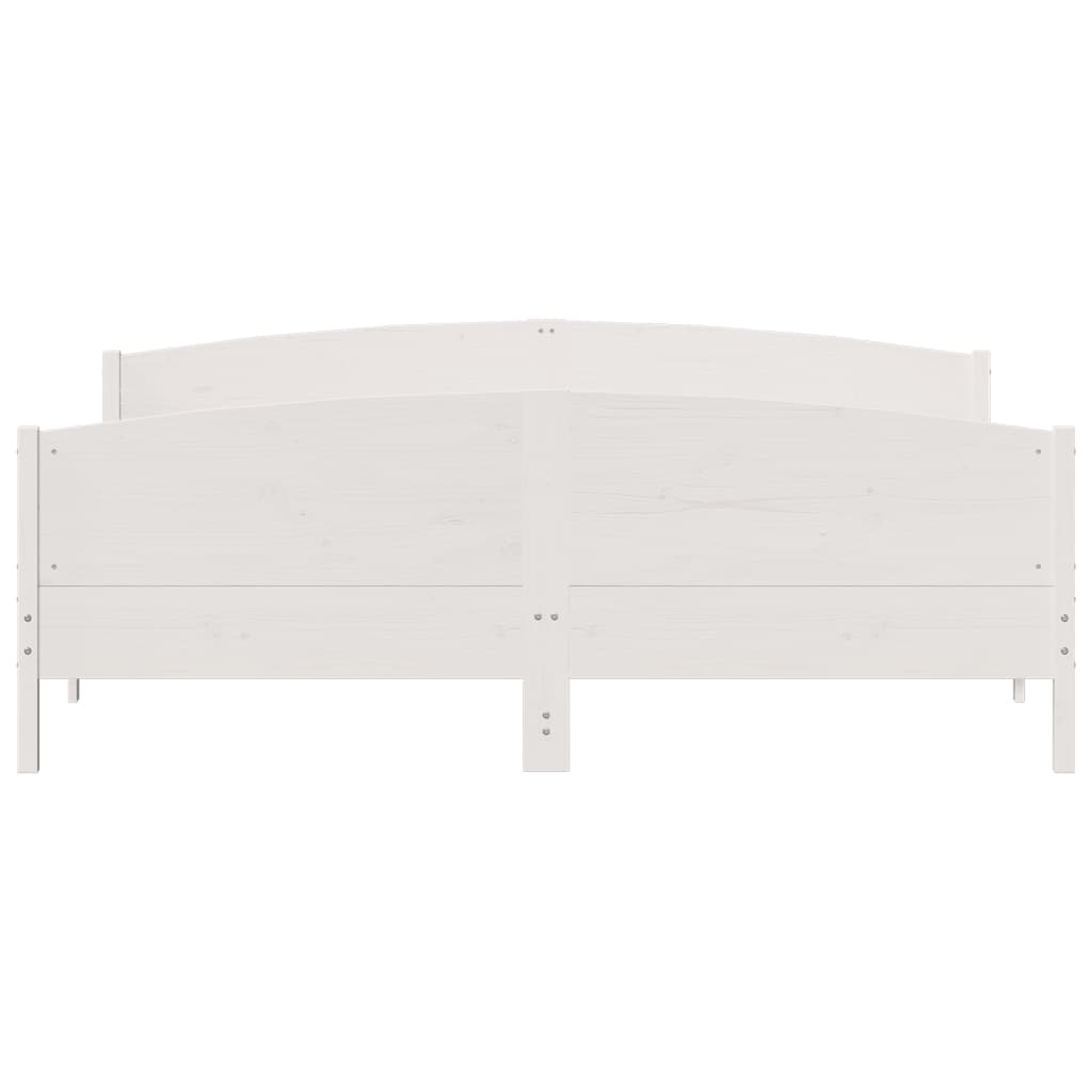 Bed Frame without Mattress White 180x200 cm Super King Solid Wood Pine