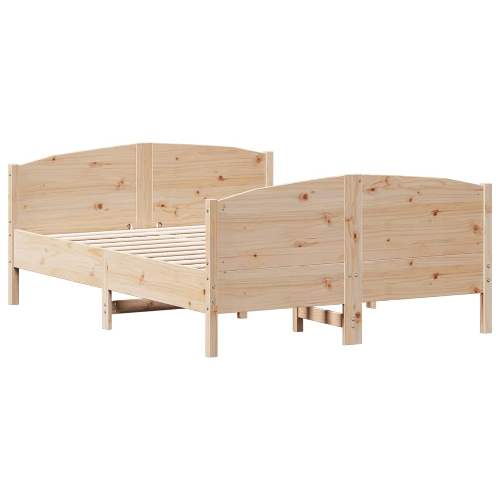 Bed Frame without Mattress 140x200 cm Solid Wood Pine