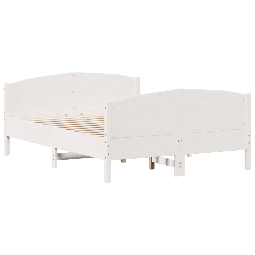 Bed Frame without Mattress White 140x200 cm Solid Wood Pine