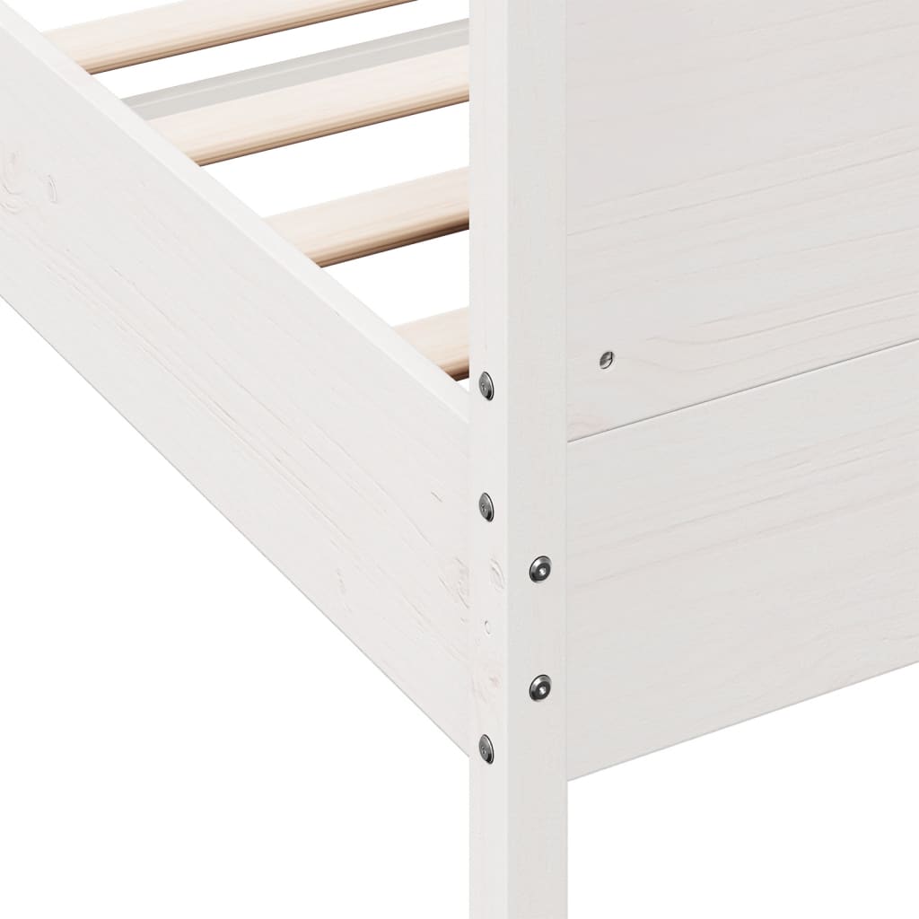 Bed Frame without Mattress White 140x200 cm Solid Wood Pine
