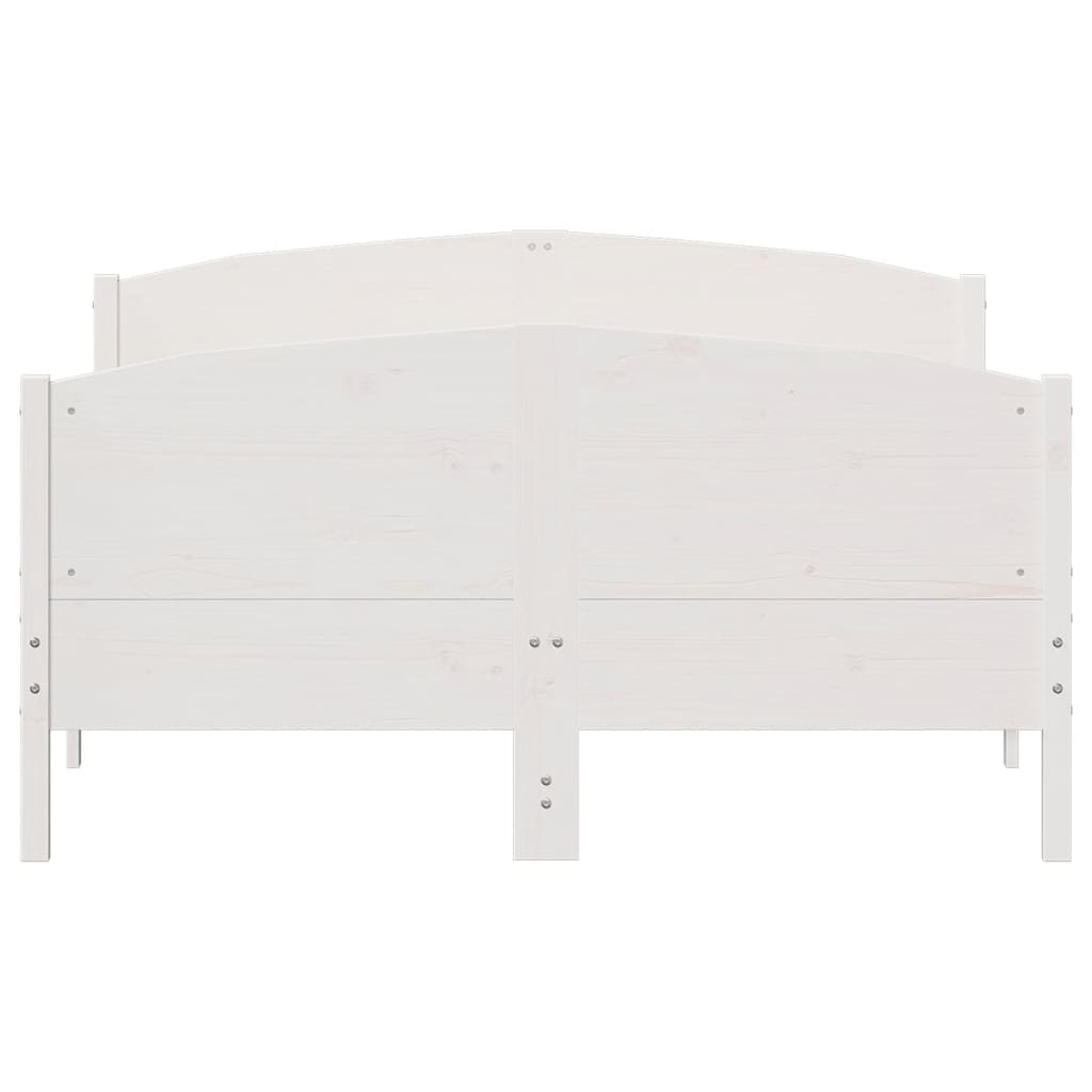 Bed Frame without Mattress White 120x200 cm Solid Wood Pine