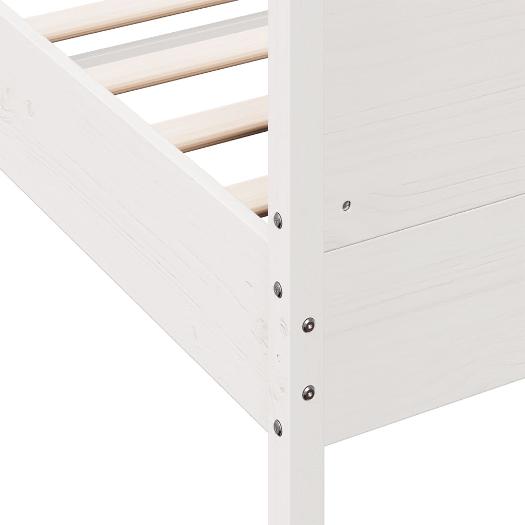 Bed Frame without Mattress White 140x190 cm Solid Wood Pine