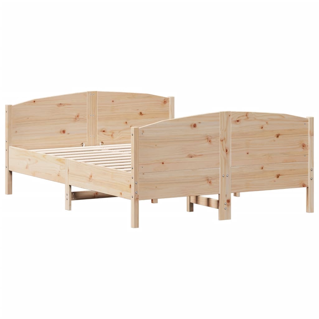 Bed Frame without Mattress 135x190 cm Double Solid Wood Pine