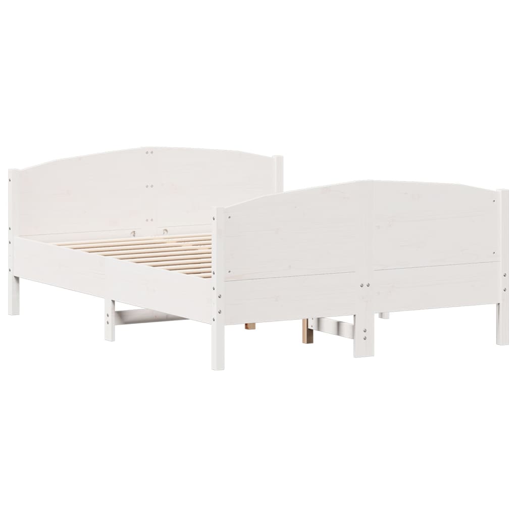 Bed Frame without Mattress White 120x190 cm Small Double Solid Wood Pine