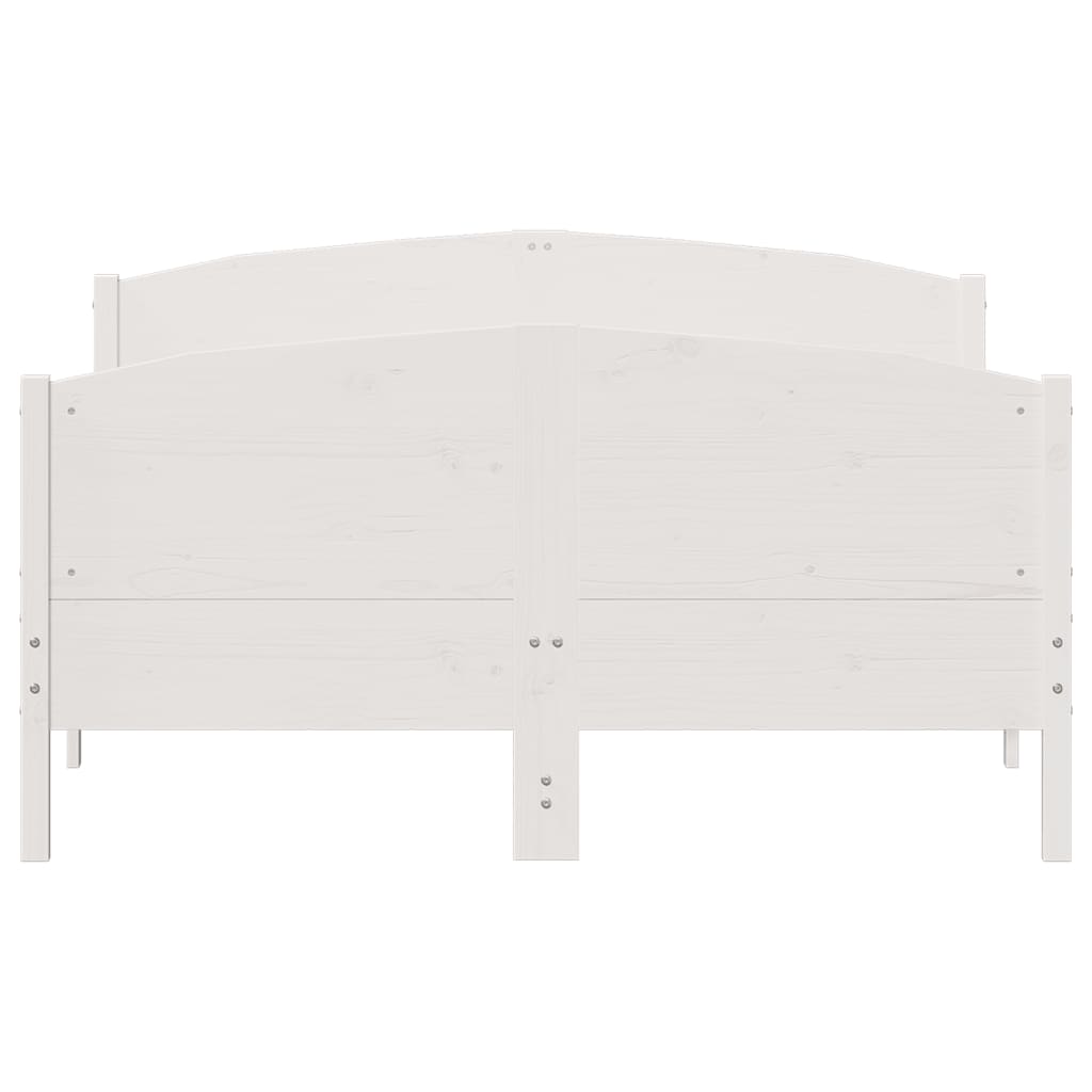 Bed Frame without Mattress White 120x190 cm Small Double Solid Wood Pine