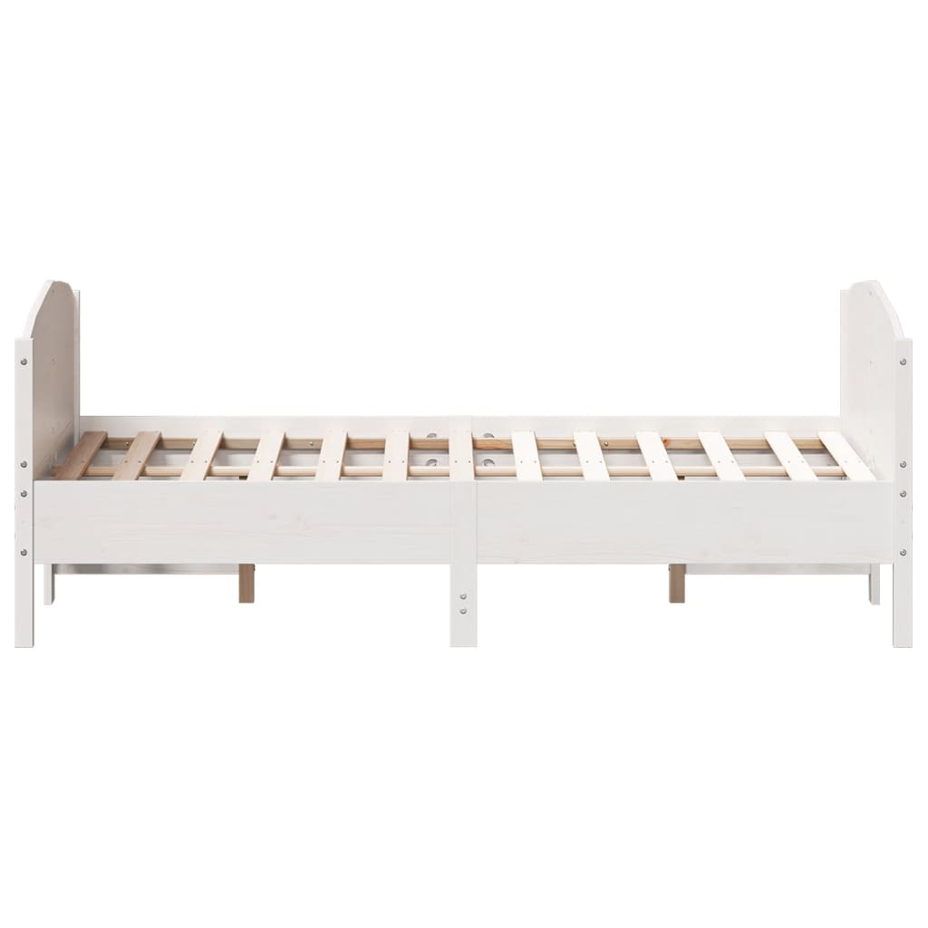 Bed Frame without Mattress White 120x190 cm Small Double Solid Wood Pine