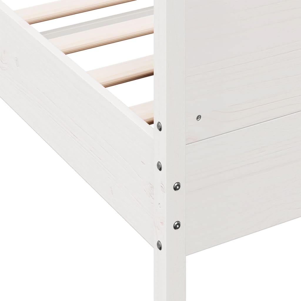 Bed Frame without Mattress White 120x190 cm Small Double Solid Wood Pine
