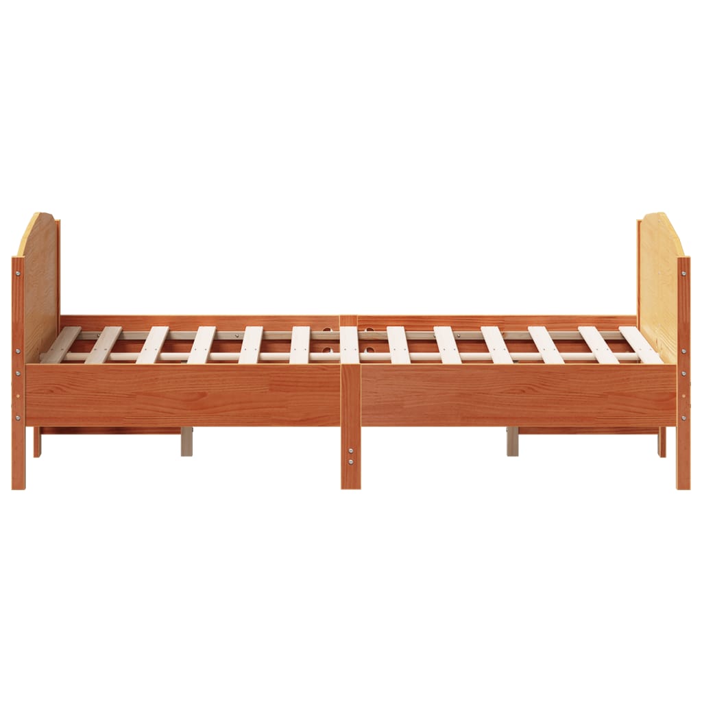 Bed Frame without Mattress Wax Brown 120x190 cm Small Double Solid Wood Pine