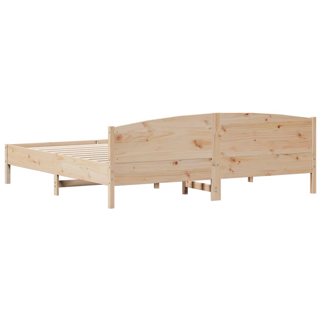 Bed Frame without Mattress 200x200 cm Solid Wood Pine