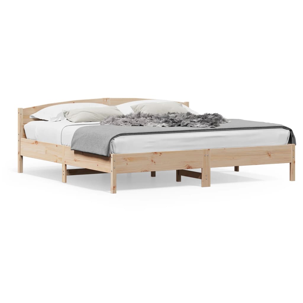 Bed Frame without Mattress 180x200 cm Super King Solid Wood Pine