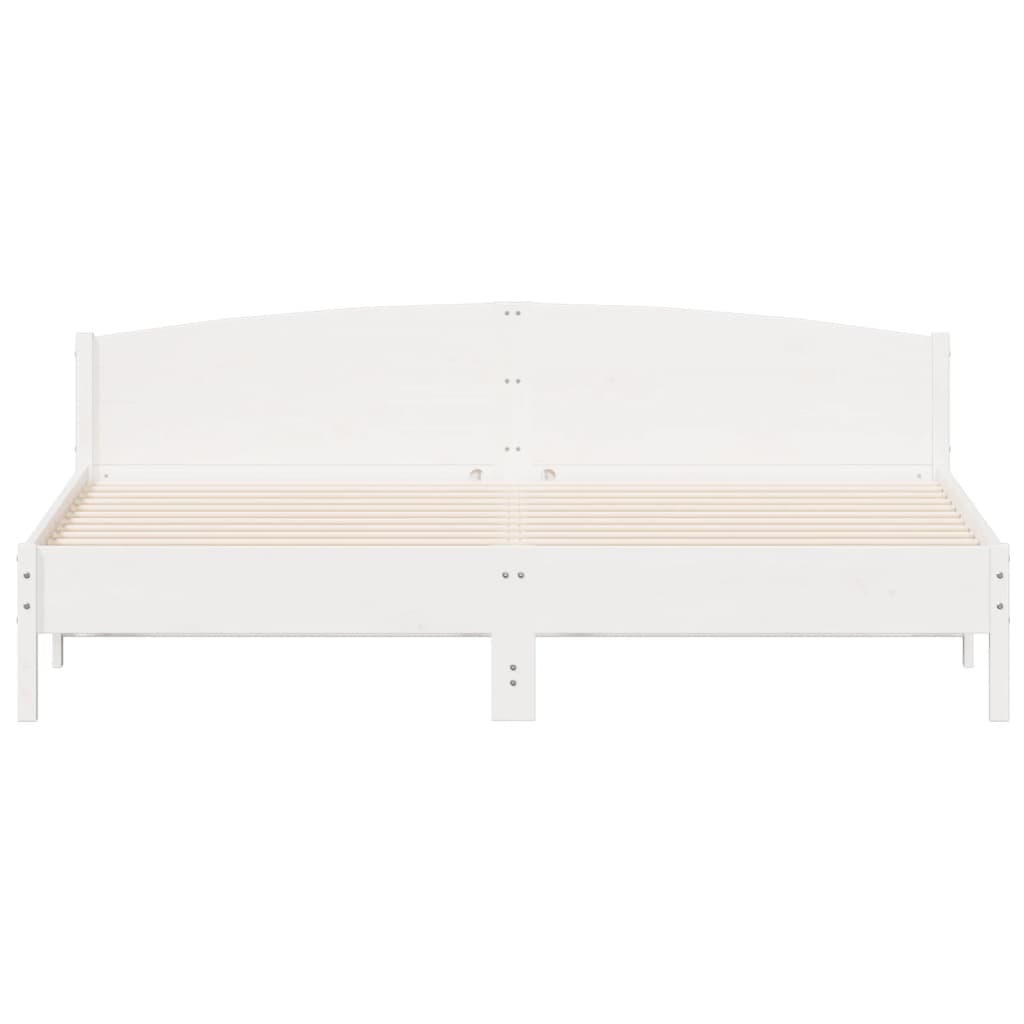 Bed Frame without Mattress White 180x200 cm Super King Solid Wood Pine