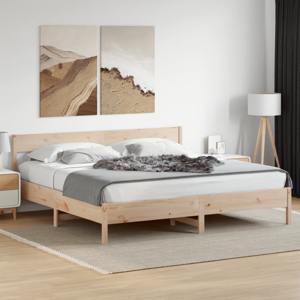 Bed Frame without Mattress 180x200 cm Super King Solid Wood Pine