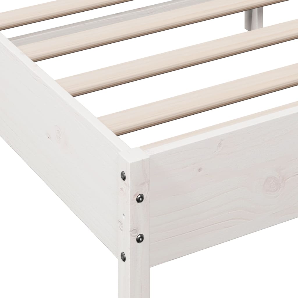 Bed Frame without Mattress White 180x200 cm Super King Solid Wood Pine
