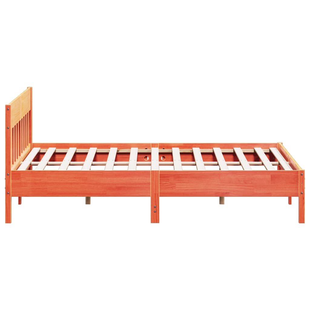 Bed Frame without Mattress Wax Brown 180x200 cm Super King Solid Wood Pine