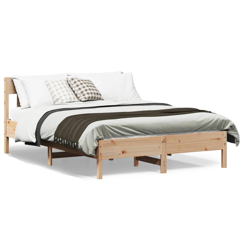 Bed Frame without Mattress 160x200 cm Solid Wood Pine