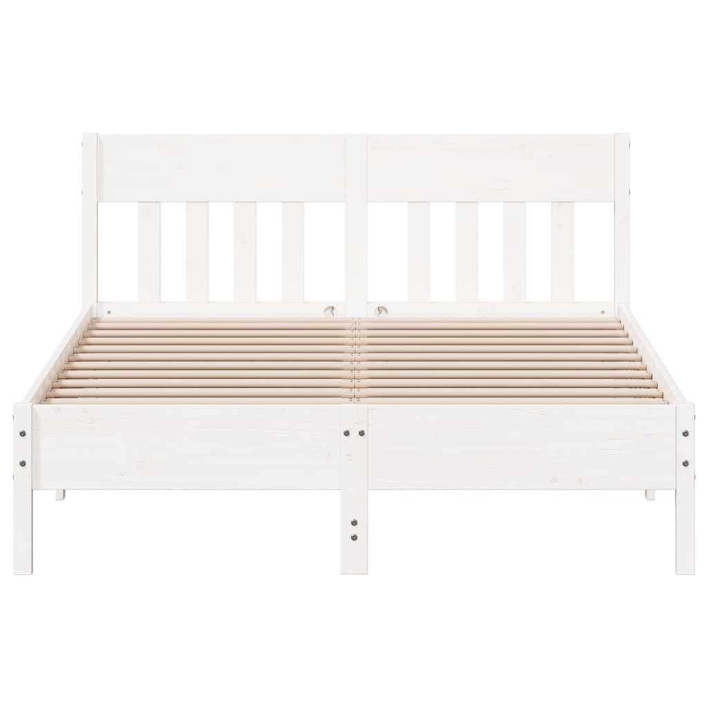 Bed Frame without Mattress White 160x200 cm Solid Wood Pine