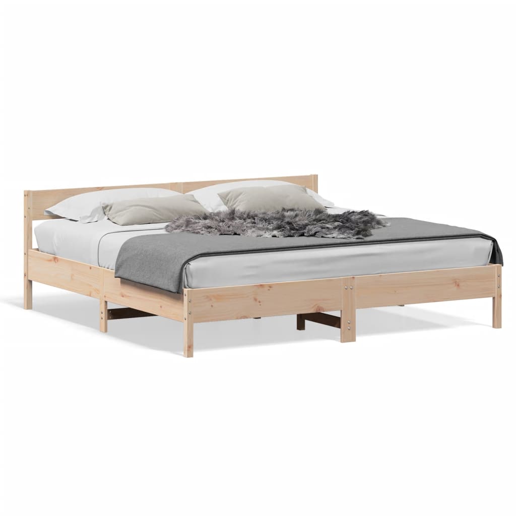 Bed Frame without Mattress 200x200 cm Solid Wood Pine