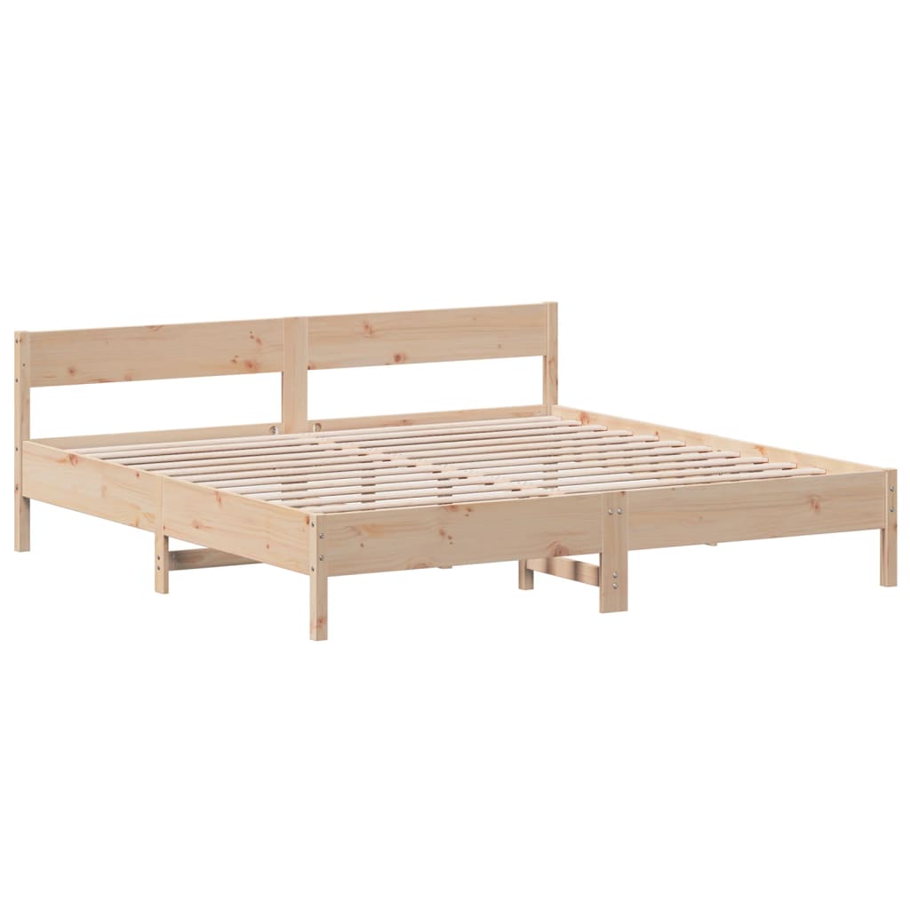 Bed Frame without Mattress 200x200 cm Solid Wood Pine