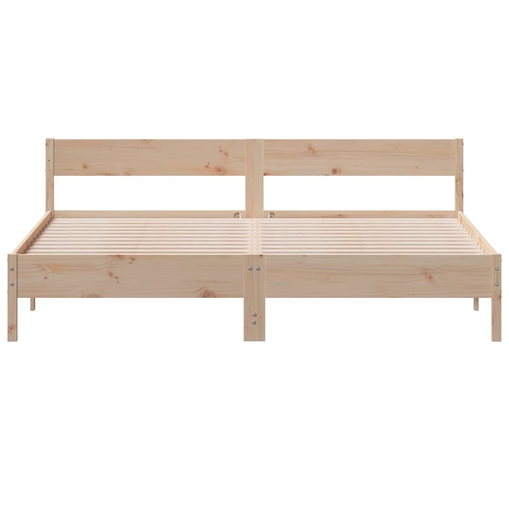 Bed Frame without Mattress 200x200 cm Solid Wood Pine