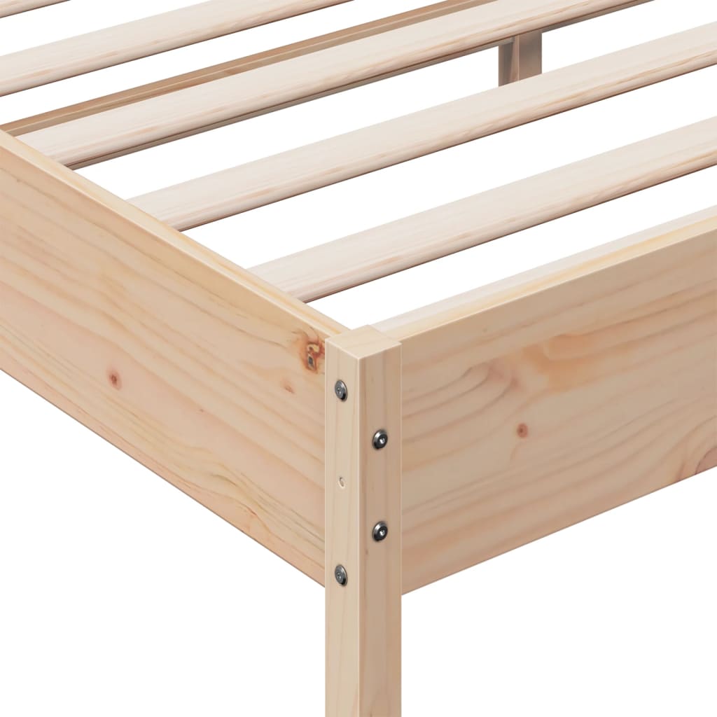 Bed Frame without Mattress 200x200 cm Solid Wood Pine