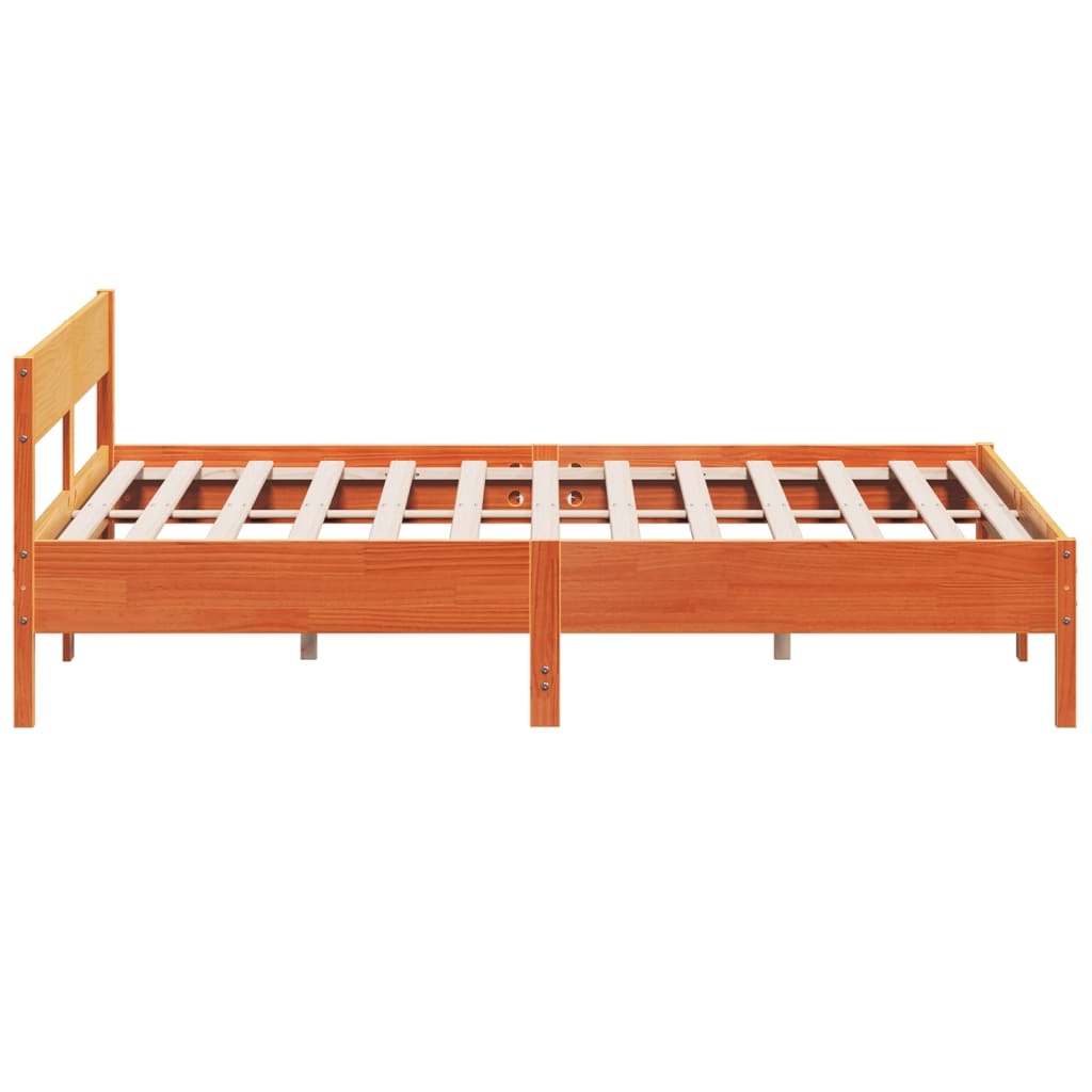 Bed Frame without Mattress Wax Brown 200x200 cm Solid Wood Pine